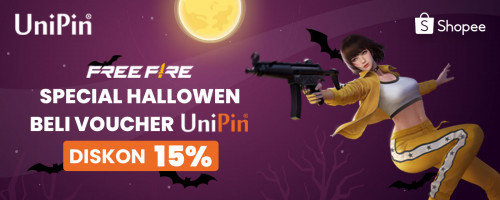 Special Halloween beli Voucher UniPin Diskon 15% di Shopee